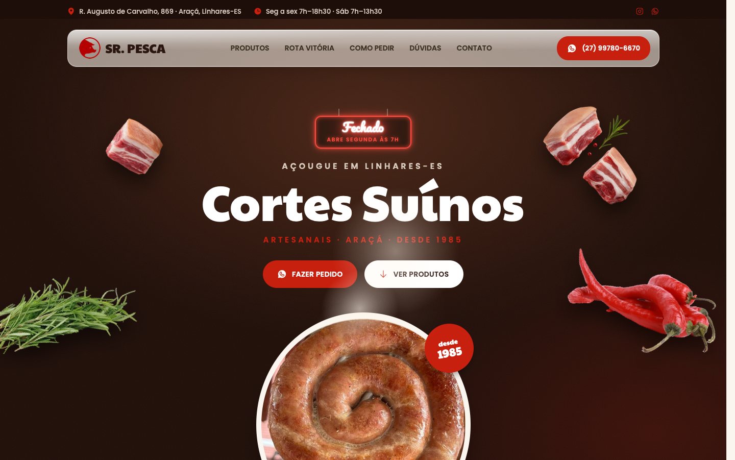 Site da Sr. Pesca